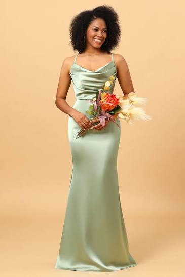 Sage Soft Satin Bridesmaid Dress